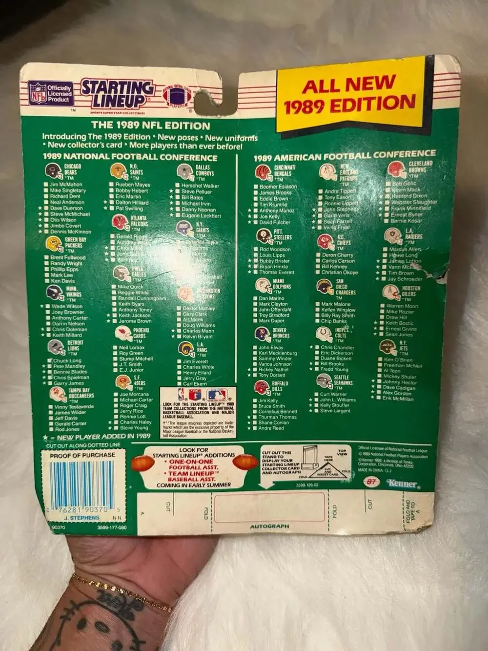 1989 Kenner Starting Lineup John Stephens New England Patriots NFL Action Figure